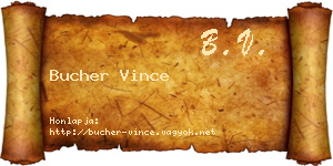 Bucher Vince névjegykártya